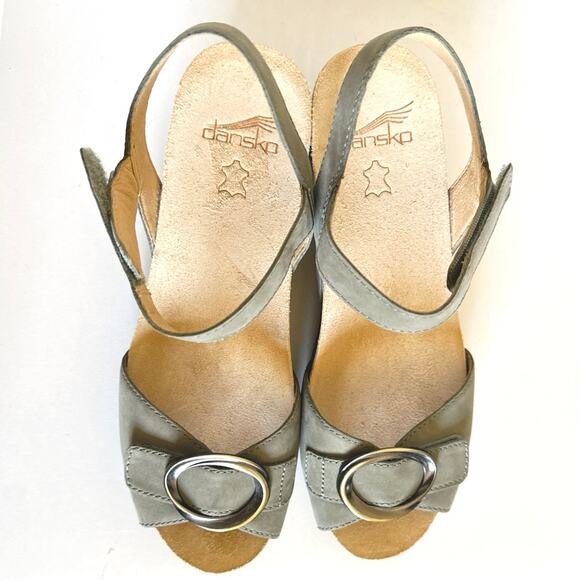 Dansko Stella Ankle Strap Platform Wedge Sandal Women’s Sz EU40/US 9.5-10 EUC - Picture 4 of 12